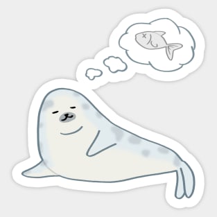 Cute daydreaming seal Sticker